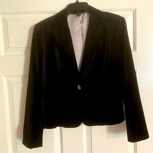 Briggs New York Black Velvet Blazer Rhinestone Button Size Medium